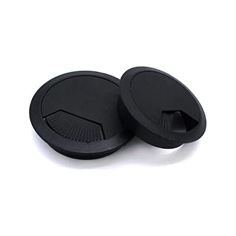 2 Pcs Desk Grommet Plastic Grommet for Computer Desk 60mm Diameter Black (1/5)