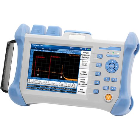 OTDR-Lichtwellenleitertester (optisches Zeitbereichsreflektometer) für Glasfasern, 5,6 Zoll, TMO300, blau, 110–240 V, EU-Stecker (1/5)