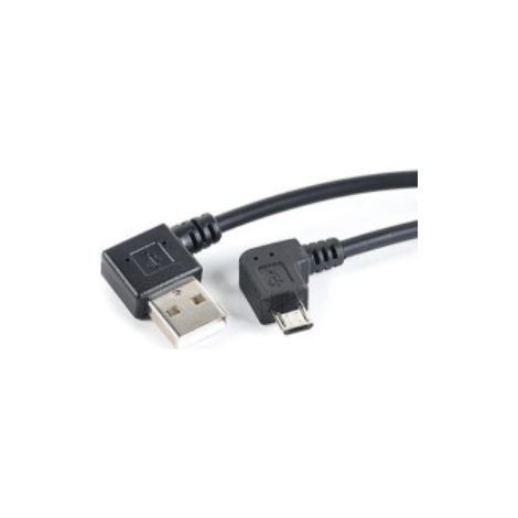 Ladekabel für Android-Handys/Tablets mit doppelt gebogenem Stecker: links abgewinkelter USB-Stecker auf rechts abgewinkelten Micro-5P-Stecker. (1/5)