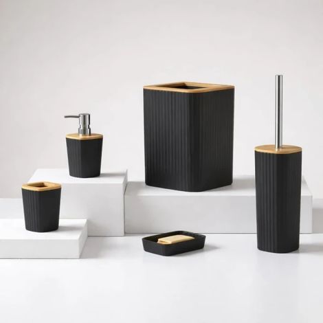 Set 5 accessori bagno d'appoggio Show Feridras nero