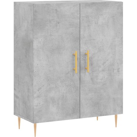 Aparador buffet cómoda mueble mueble de almacenaje organizador cocina salón salón 69,5 x 34 x 90 cm madera contrachapada gris 020032066