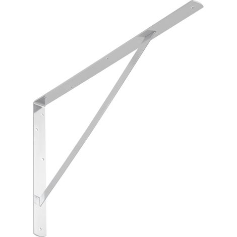 Regalkonsole (600 x 375 x 40 mm, verzinkt, pulverbeschichtet) Garderobenkonsole mit Querstrebe zur Stabilisierung