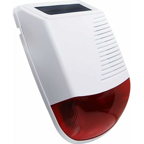 Sirena de alarma , sirena solar para exteriores con luz LED intermitente que funciona con el sistema de alarma