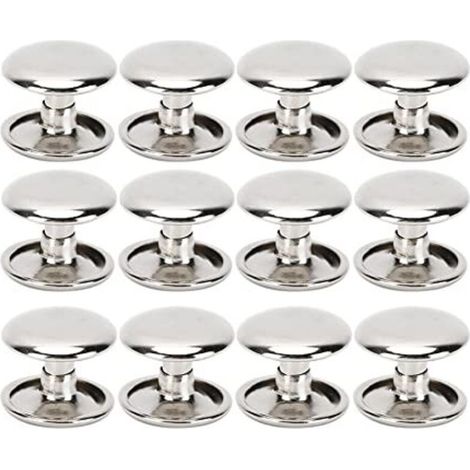 Lot de 200 rivets tubulaires en métal à double tête pour cuir, réparation, sacs, ceintures, chaussures, couture, décoration, 12 x 10 mm (argent) (1/4)