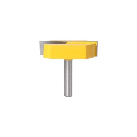 Fraise Defonceuse 8mm, Fraise Rabotage de Surface de Nettoyage de Fond, T-Track Routeur à Rainure en T Forme Routeur Bits, 8x57mm en Bas, Lame Jaune (1/5)