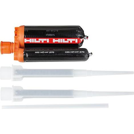 Mortier cartouche pour fixation béton cellulaire – Charge maximale 11.2 – Pour murs et structures solides – Résistance accrue aux chocs – Hewi
