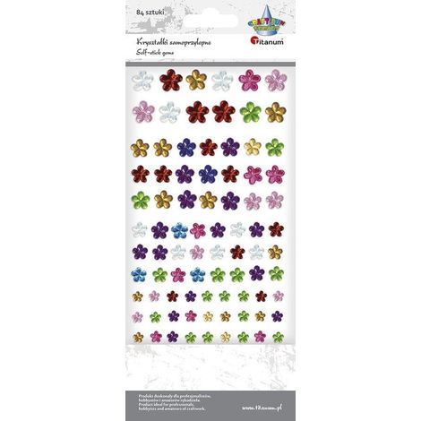 Fleurs en cristaux auto-adhésifs, assortiment de 84 pièces