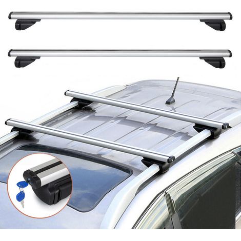 2er-Set universelle Aluminium-Querträger für das Dach (Dachträger), maximale Tragfähigkeit bis 75 kg, 120 cm