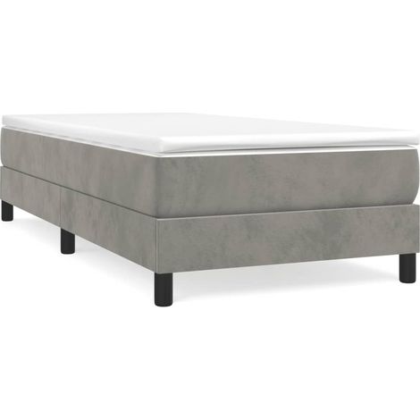 Maison Exclusive - Boxspringbettgestell Hellgrau 90x190 cm Samt