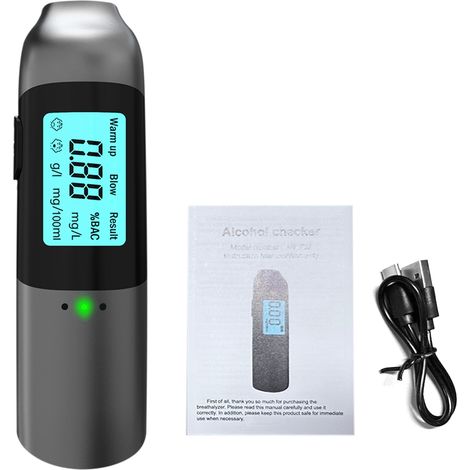 Etilometro senza contatto, portatile e ricaricabile, con display a LED e annuncio vocale, ad alta precisione, ideale per l'uso a casa o alle feste. (1/4)