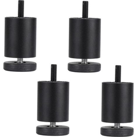 4 Pièces En Alliage D'aluminium Pieds de Meubles Canapé Canapé Table Meuble TV Pieds de Support Noir 8cm fenteer (1/4)