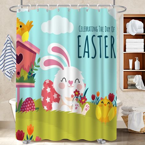 Rideau douche polyester 180x180 infroissable rideau étanche pour avec accessoires assortis (1/5)
