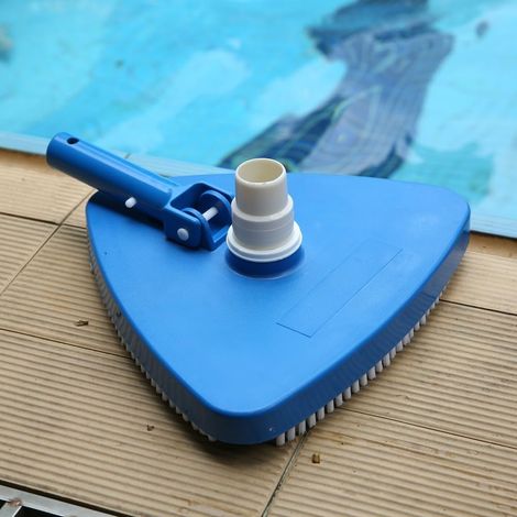 Tête d'aspirateur triangulaire lestée pour piscines en vinyle – Adaptateur de tuyau pivotant de 3,2 à 3,8 cm – Nettoyant d'angle transparent pour spas de natation creusés hors sol 32 cm (1/5)