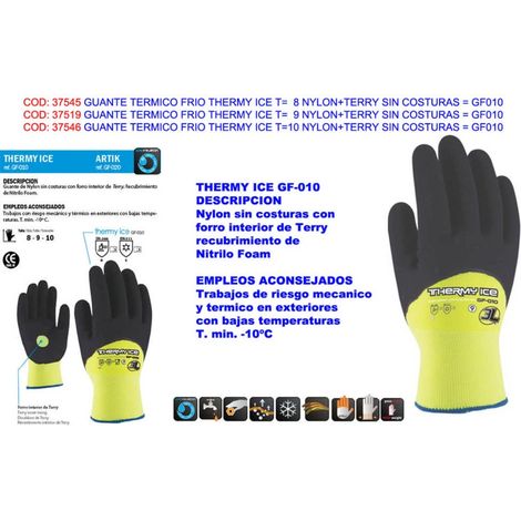 Guanto termico freddo Thermy Ice T 9 in nylon e spugna S/CGF010