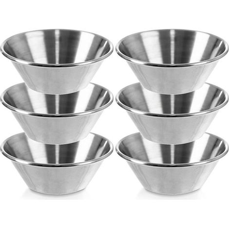 6 bols à sauce en acier inoxydable, 40 ml, design élégant, résistants, pour sauces et dips, usage quotidien ou événements (1/4)
