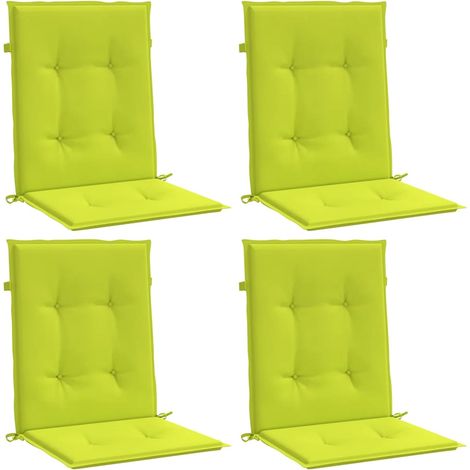 Coussins de chaise de jardin à dossier bas lot de 4 vert vif vidaXL (1/9)