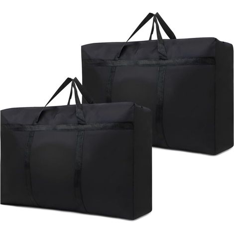 Juego de 2 bolsas de almacenamiento grandes con cremallera, bolsas de mudanza, bolsas de almacenamiento debajo de la cama, bolsas de almacenamiento de mudanza impermeables para edredones, mantas y alm (1/4)