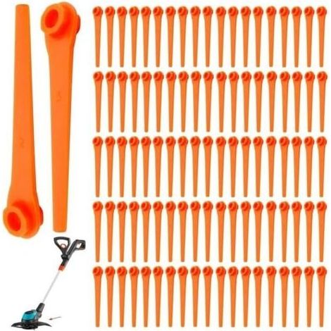 Lot de 100 Lames de Rechange en Plastique pour Coupe-Bordures Gardena 9823 9825 9820 9821 Lames débroussailleuse 70mm (1/5)