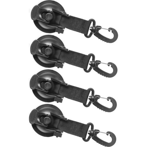 Lot De 4 Robustes Pour Tasses Fixation Pour Tente De Voiture D'extérieur Avec Clip À Vis Cintre Portable Pour Fenêtre Miroir Verre (1/5)