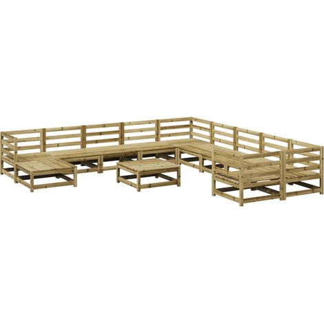Maison Exclusive - 12-tlg. Garten-Sofagarnitur Kiefernholz Impräg