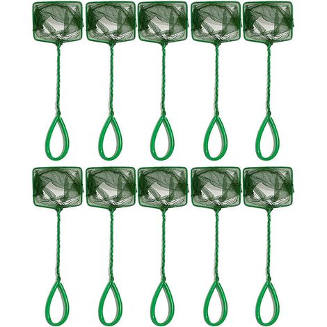 Ensemble d'épuisette pour aquarium avec mailles fines de 12,7 cm (5 pouces) pour une manipulation facile et délicate des poissons et le nettoyage de l'aquarium. (1/5)