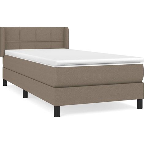 Maison Exclusive - Cama box spring con colchón tela gris taupe 80 (1/5)
