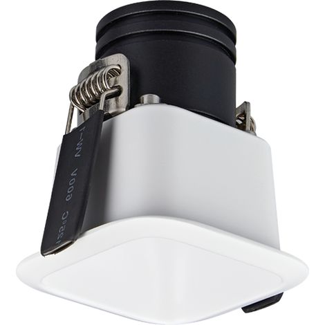 Spot LED Encastrable Carré 5W IRC90 IP54 Blanc Sablé Hors Transfo ZAMBELIS S346 - 36 deg - Blanc chaud - 3000K