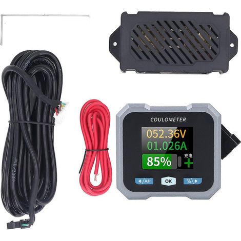 Moniteur de batterie avec shunt 10–100 V 0–100 A, écran LCD 1,8 pouce, étanche, compatible Bluetooth, pour batteries au plomb-acide