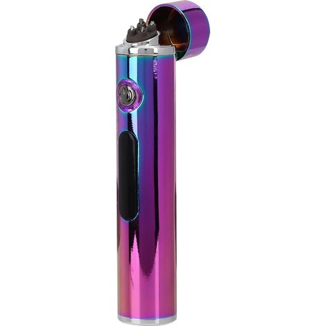 Briquet LED sans flamme à arc électrique, USB, mini, avec indicateur de batterie, couleur givrée (1/4)