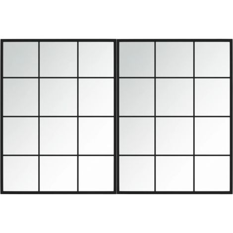 Espejos de pared 2 uds metal negro 80x60 cm vidaXL