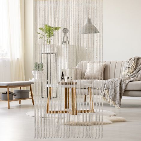 Rideau de perles pour porte 1x2m - Séparateur de pièce déco maison (1/5)