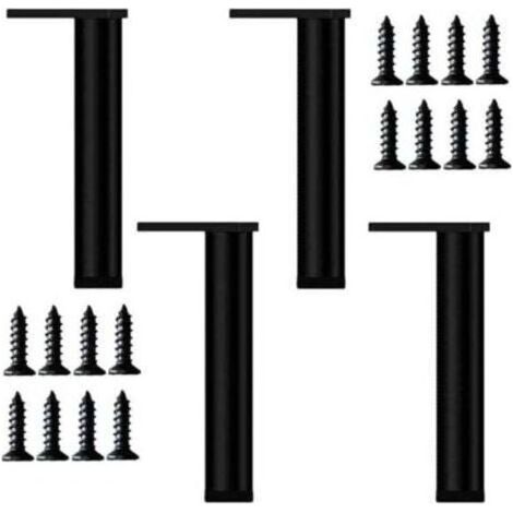 4 Pièces Pieds de Meuble Réglable 20cm Pied Canapé Moderne Pattes de Lits Noir Pieds Rechange pour Table Armoire (1/4)