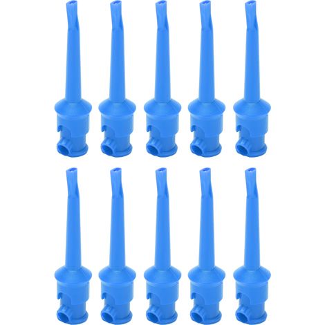 Lot de 10 pinces crochet J.30007 pour multimètre, test électronique, mesure de tension et diagnostic de circuit, bleu (1/5)