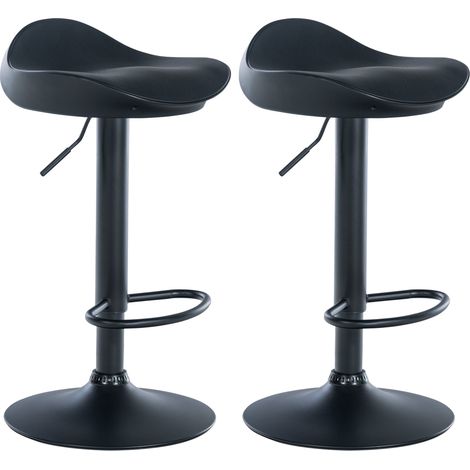 Set di 2 sgabelli da bar in plastica sintetica e nera con seduta ergonomica TDB10600