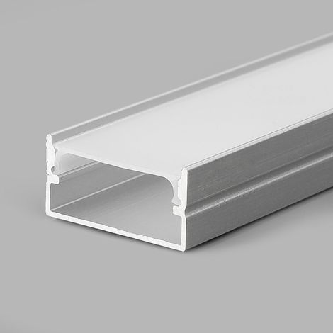Perfil Tira LED Superficie - 10x30mm - Con Difusor - 2 Metros - Plata (1/3)