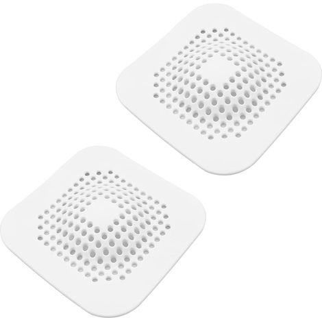 Lot de 2 passoires de vidange universelles en silicone, attrape-cheveux en silicone pour douche, passoire de douche avec 4 ventouses,pour salle de bain, baignoire, évier de cuisine (blanc) (1/5)