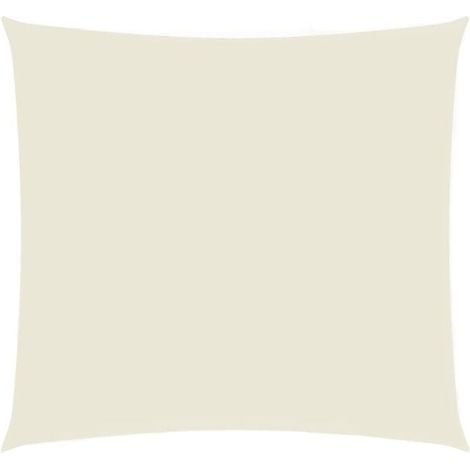 Parasol en tissu oxford carré 3,6 x 3,6 m crème - Parasol de jardin protection UV terrasse extérieur ombrage (1/5)
