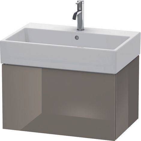 Mueble de baño L-CUBE 394x684x459mm franela gris brillo (1/5)