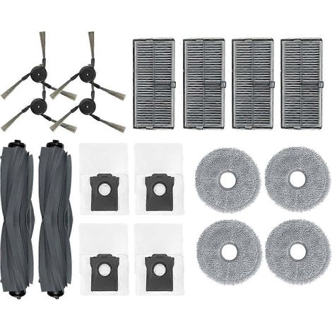 Pièces détachées pour aspirateur robot : brosse principale latérale, filtre HEPA, lingettes de nettoyage, sac à poussière (1/5)
