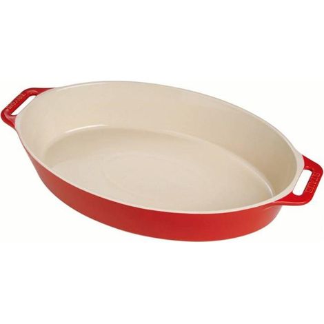 npc-polska Plat à four oval rouge cerise 29 cm