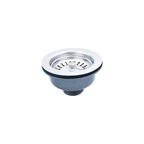 Bonde évier sans trop plein 114 mm 1½' – Acier inoxydable et ABS – Finition satinée anti-rayures – Dimensions trou 83-90 mm (1/5)