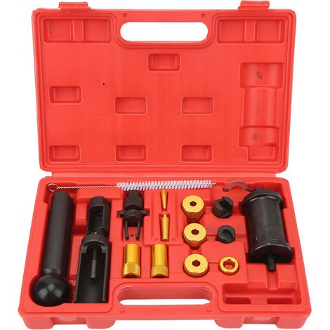 Jeffergarden Kit d'outils d'installation d'extracteur d'injecteur FSI, 18 pièces, adapté au moteur à essence 1.2 1.4 1.6 1.8 2.0 3.0 3.2 3.6 4.0 FSi TFSi TSi-DOU