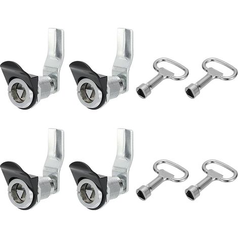 Triangle Cam Lock 1-1/4" Chrome Plated 4 Pcs with Small Keys (1/5)