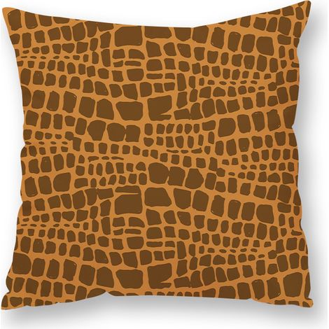 Filiyano – oreiller en coton et – Taie d'oreiller en coton et lin, motif animal géométrique zèbre, tigre, léopard et cuir (45 x 45 cm) A