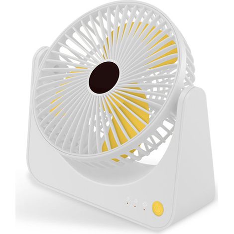 Ventilateur de bureau USB compact et silencieux, portable et rechargeable, blanc. Idéal pour la maison, les étudiants, les dortoirs et le bureau. (1/5)