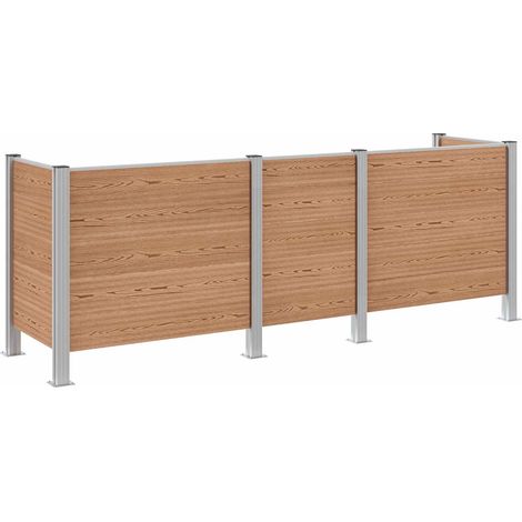 Mülltonnenzaun Braun 315 x 85 x 115 cm Aluminium und WPC vidaXL