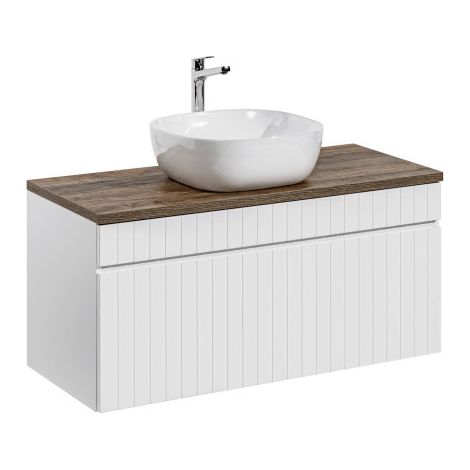 Ensemble meuble vasque à poser + plateau - 100 cm - Emblematic White - Livraison gratuite (1/5)