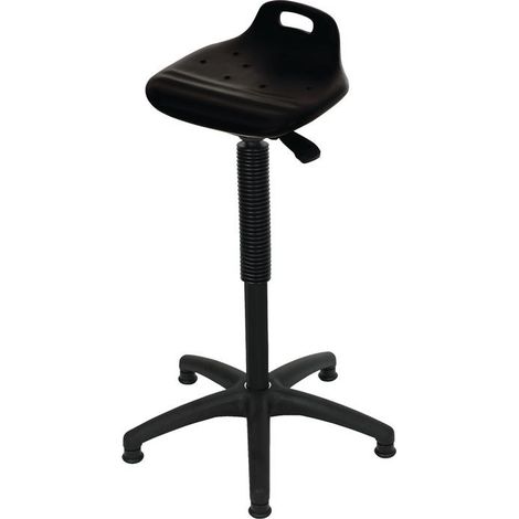 LOTZ Tabouret assis-debout mousse PU intégrale H. assise 570-820mm piètement étoile plastique avec patins - 4665.01 (1/3)