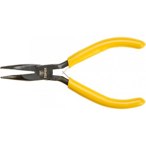 Pinza di precisione in acciaio al carbonio temperato manici in PVC -Becco curvo (1/4)