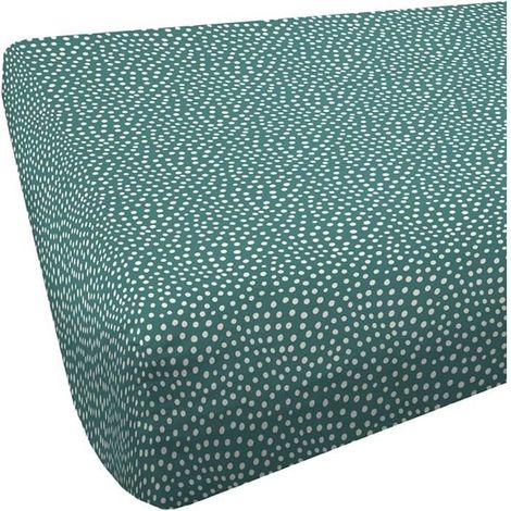 Drap Housse - Coton Bio - Lion Vert - 90x190 cm - Certifié GOTS - Doux et Résistant